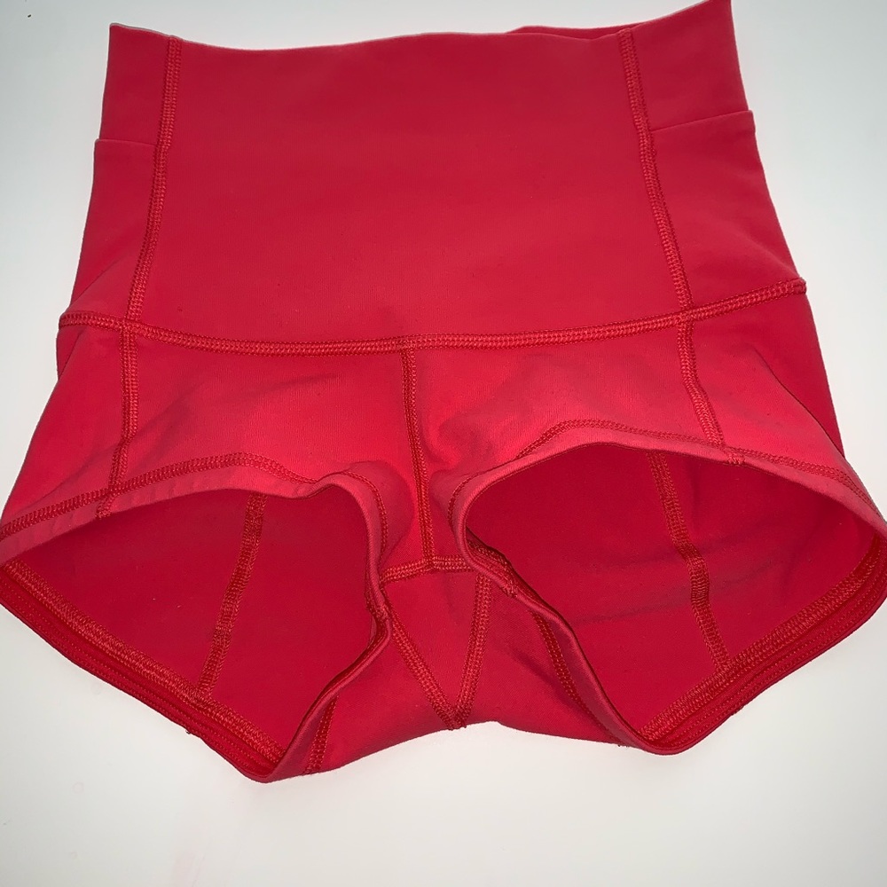 Girls red tight fitting shorts from lululemon S2